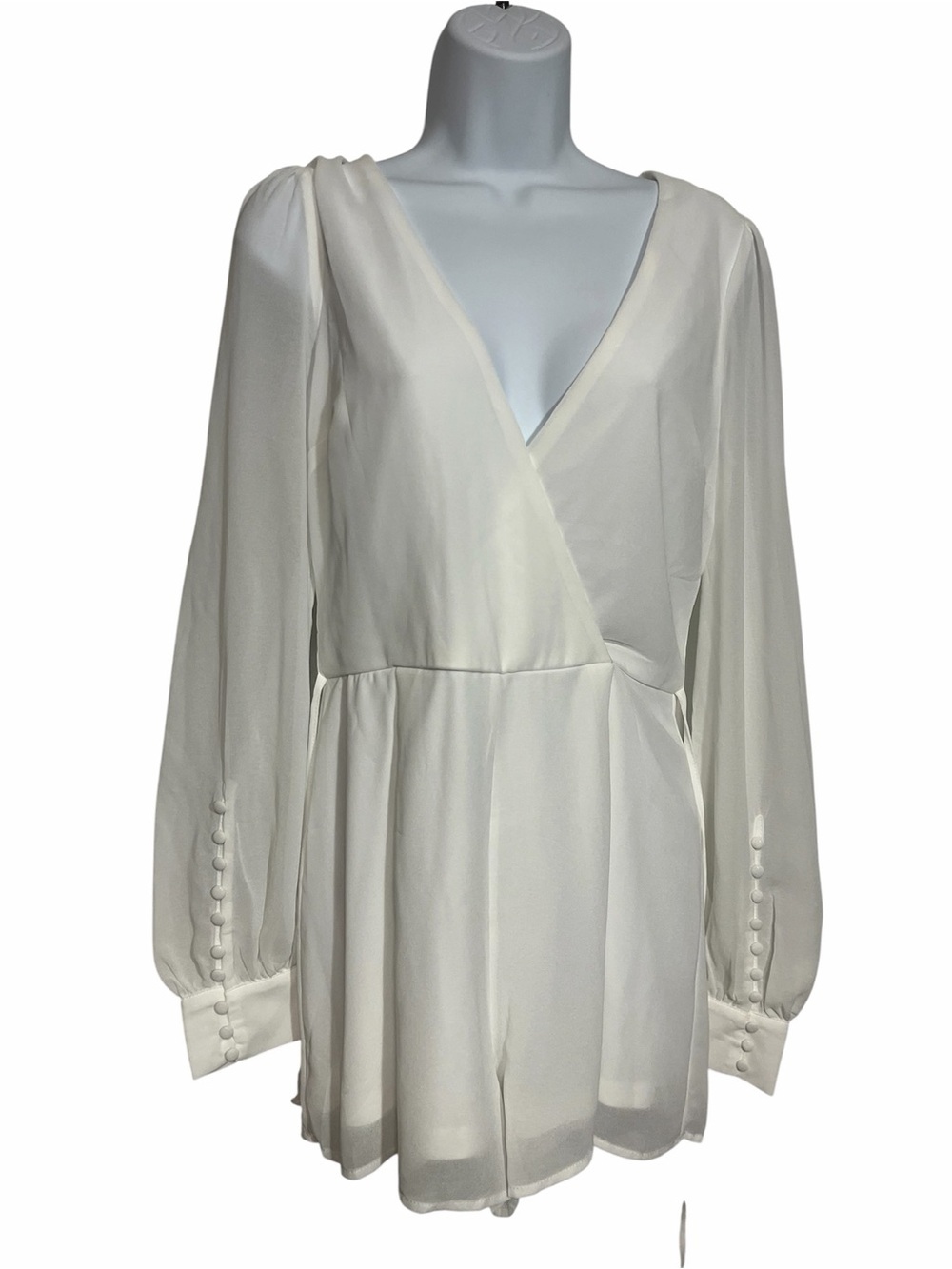 Ivory Long Sleeve Wrap Romper Lulus Size Small Boho Bridal White Party Summer